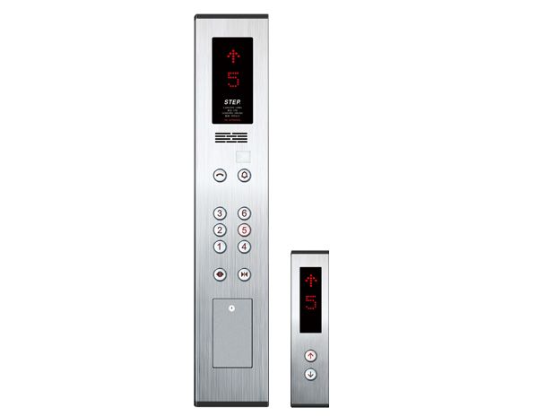 Contemporary commercial interior representing elevator car operating panel applications
