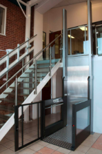 Accessible modern building interior representing platform lift applications