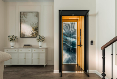 Modern residential interior representing home elevator applications