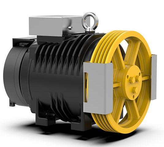 Industrial mechanical equipment representing geared elevator machinery
